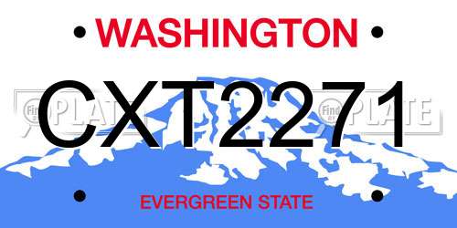 CXT2271 Washington License Plate