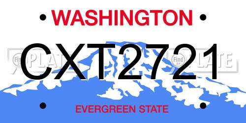 CXT2721 Washington License Plate