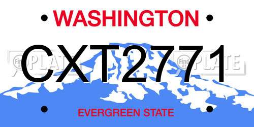 CXT2771 Washington License Plate