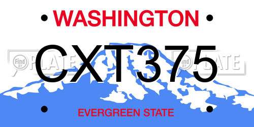 CXT375 Washington License Plate