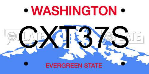 CXT37S Washington License Plate