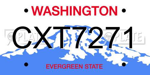 CXT7271 Washington License Plate