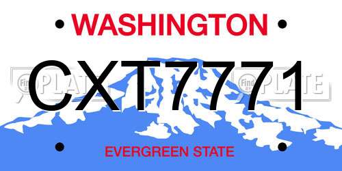 CXT7771 Washington License Plate