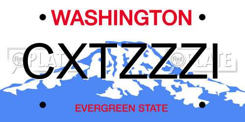 CXTZZZI Washington License Plate