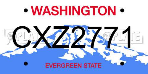 CXZ2771 Washington License Plate