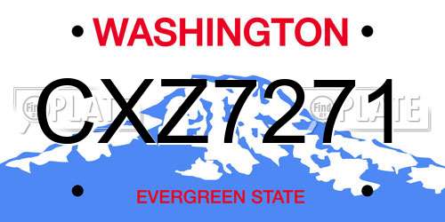 CXZ7271 Washington License Plate