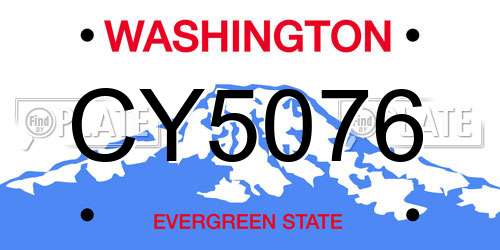 CY5076 Washington License Plate