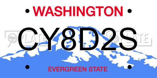 CY8D2S Washington License Plate