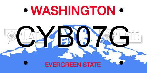 CYB07G Washington License Plate