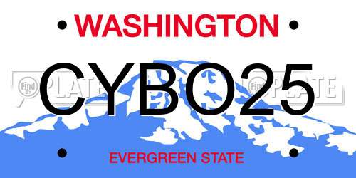 CYBO25 Washington License Plate