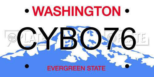 CYBO76 Washington License Plate