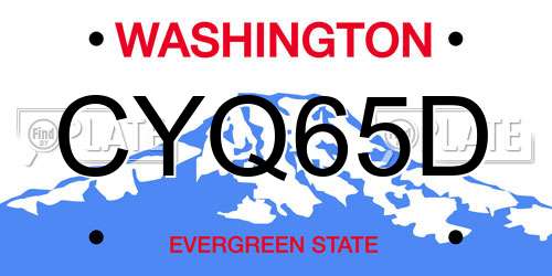 CYQ65D Washington License Plate