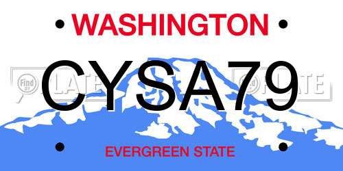 CYSA79 Washington License Plate