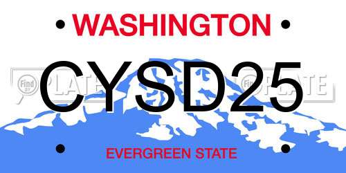 CYSD25 Washington License Plate