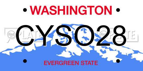 CYSO28 Washington License Plate