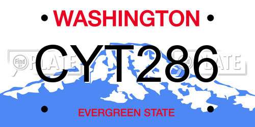 CYT286 Washington License Plate