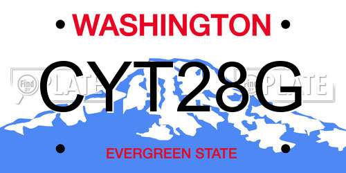 CYT28G Washington License Plate