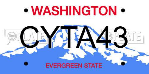 CYTA43 Washington License Plate