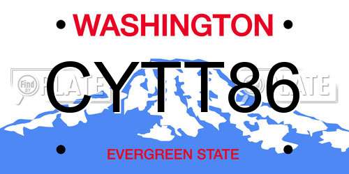 CYTT86 Washington License Plate