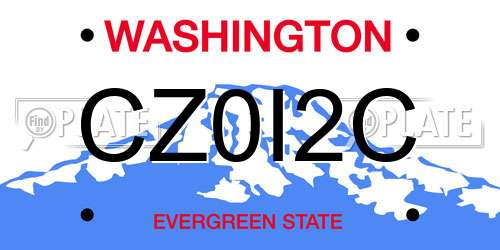 CZ0I2C Washington License Plate