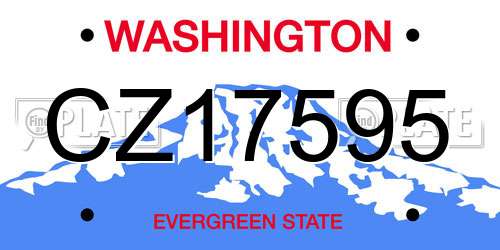 CZ17595 Washington License Plate