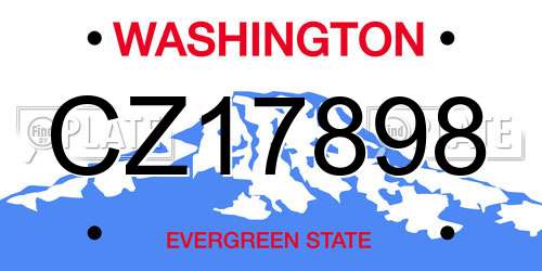 CZ17898 Washington License Plate