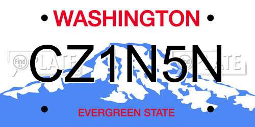 CZ1N5N Washington License Plate