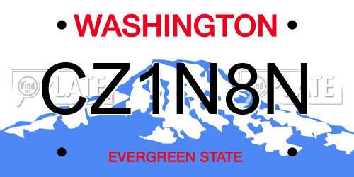 CZ1N8N Washington License Plate