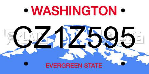 CZ1Z595 Washington License Plate