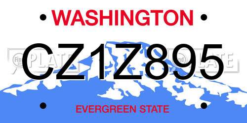 CZ1Z895 Washington License Plate