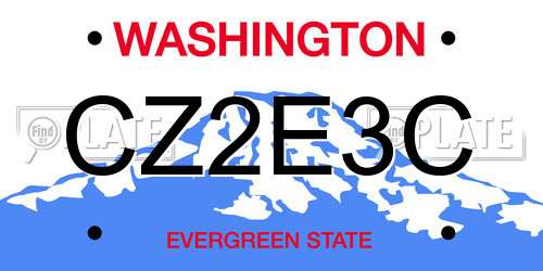 CZ2E3C Washington License Plate