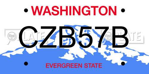 CZB57B Washington License Plate