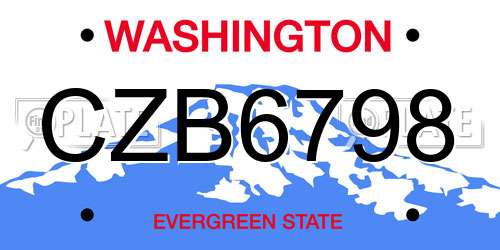 CZB6798 Washington License Plate
