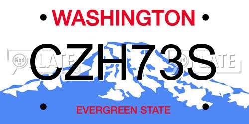 CZH73S Washington License Plate