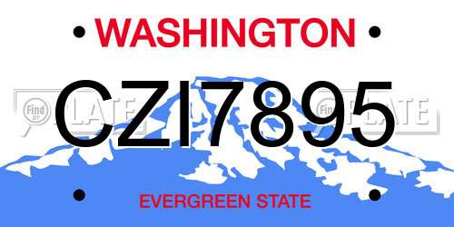 CZI7895 Washington License Plate