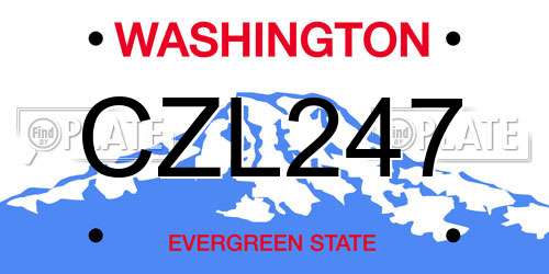 CZL247 Washington License Plate