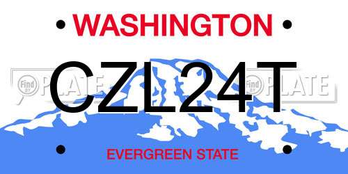 CZL24T Washington License Plate