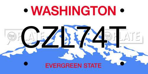 CZL74T Washington License Plate