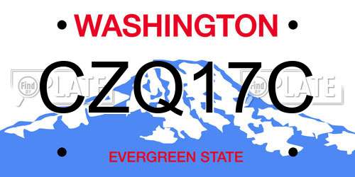CZQ17C Washington License Plate