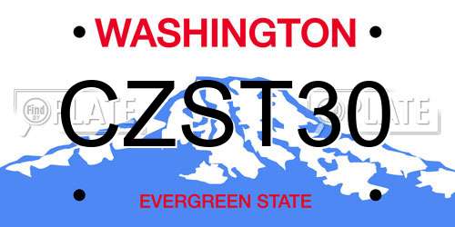 CZST30 Washington License Plate