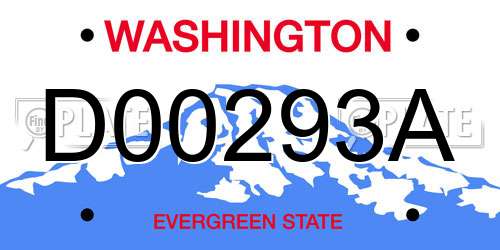 D00293A Washington License Plate