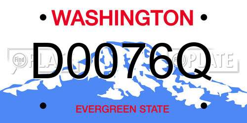 D0076Q Washington License Plate