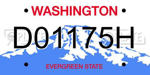 D01175H Washington License Plate