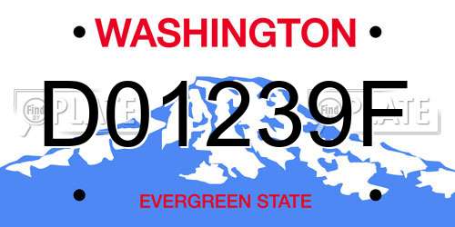 D01239F Washington License Plate