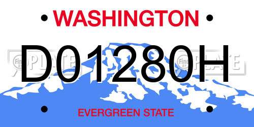 D01280H Washington License Plate