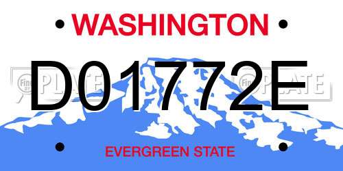 D01772E Washington License Plate