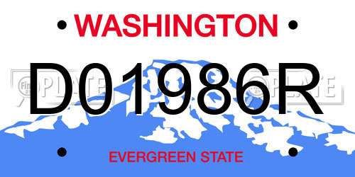 D01986R Washington License Plate