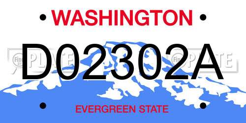 D02302A Washington License Plate