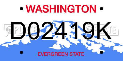 D02419K Washington License Plate