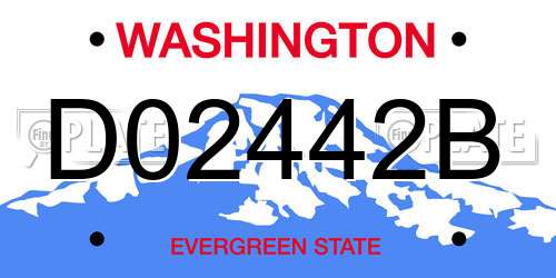 D02442B Washington License Plate